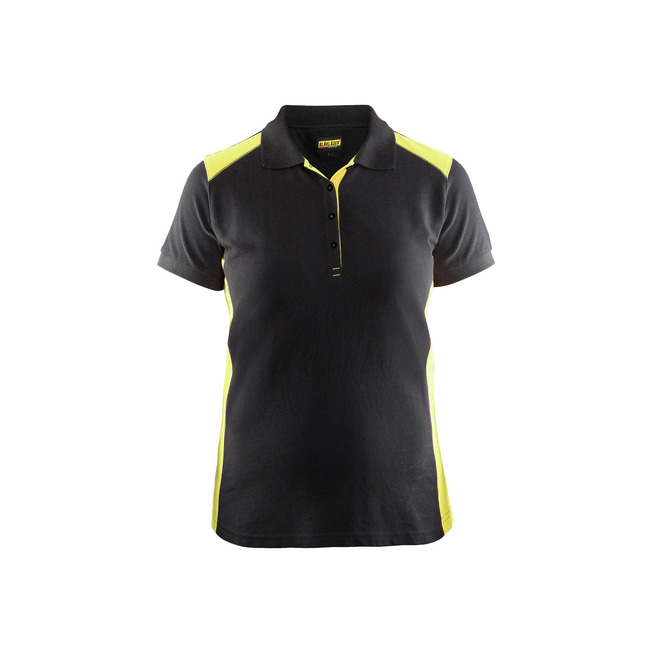 Damen Polo Shirt Schwarz/Gelb M