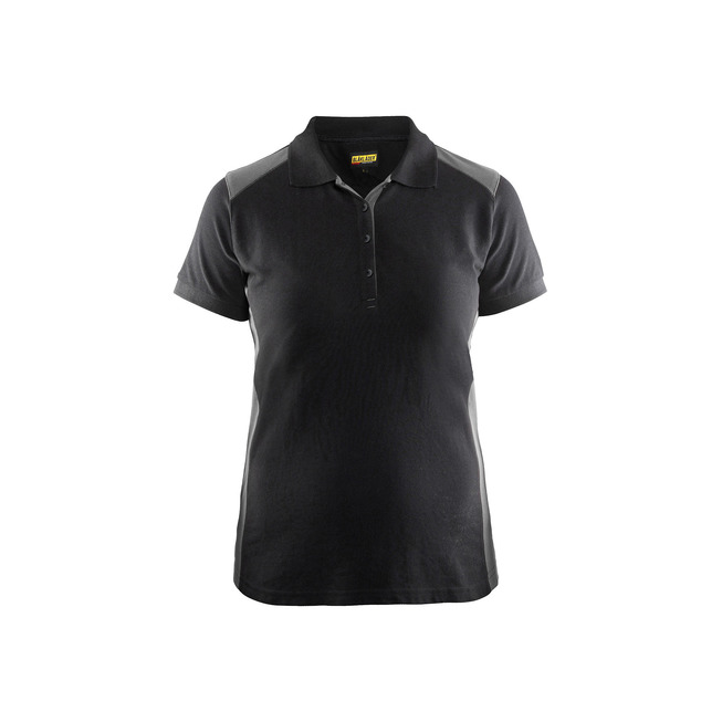 Damen Polo Shirt Schwarz/Grau XXXL