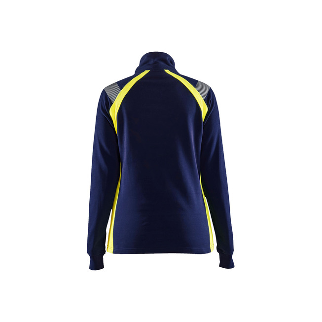 Damen Sweater Half-zip Marineblau/ High Vis Gelb M