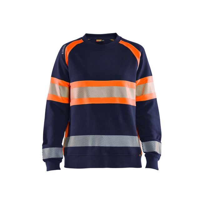 Hi-vis Sweatshirt Ladies Marinblau/Orange L