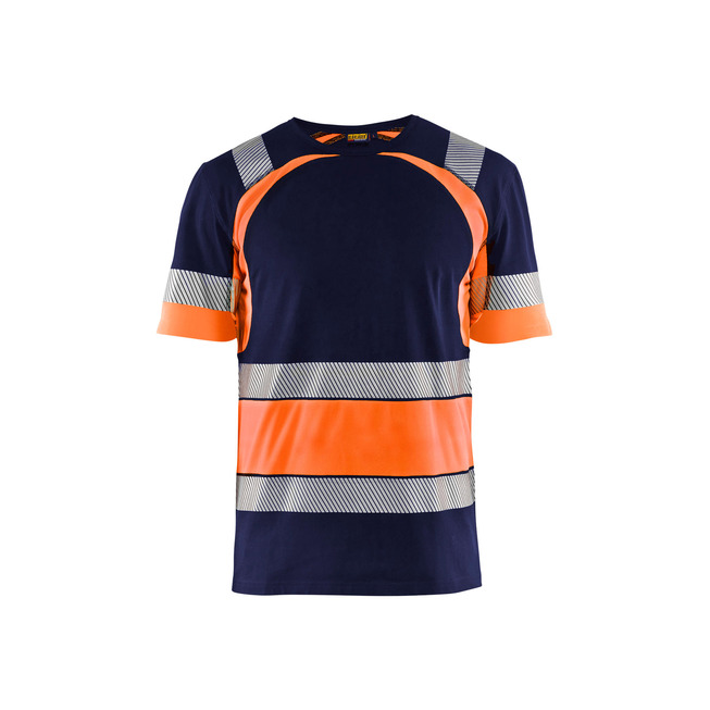 High Vis T-Shirt Marineblau/Orange XL