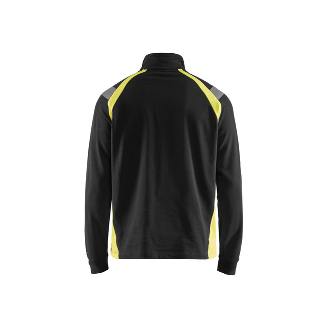 Sweatshirt mit Half-Zip Schwarz/Gelb L