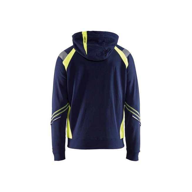 Sweatshirt mit Reißverschluss Marineblau/ High Vis Gelb XXL