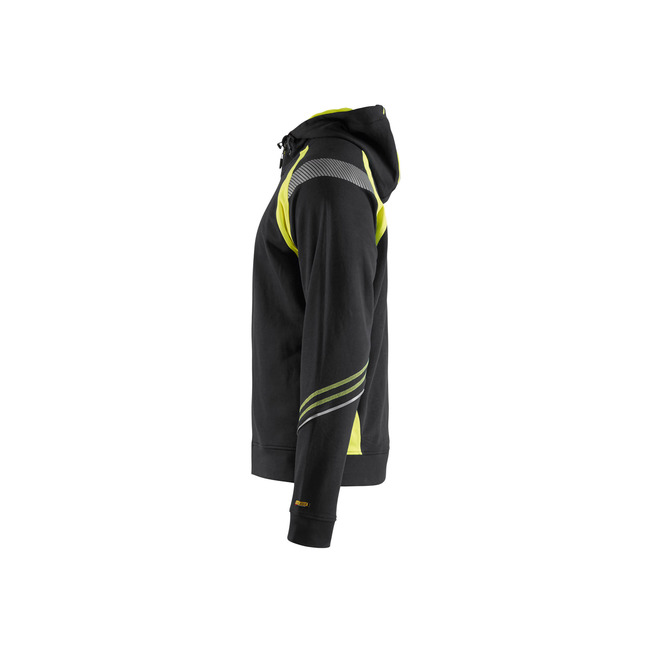 Sweatshirt mit Reißverschluss Schwarz/Gelb L
