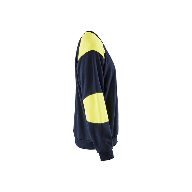 Flammschutz Sweatshirt Marineblau/ High Vis Gelb S