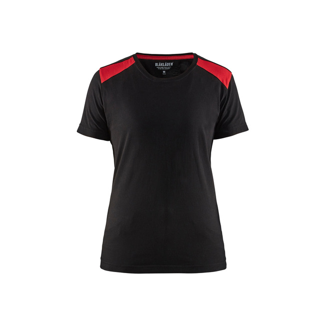 Damen T-Shirt Schwarz/Rot XXXL