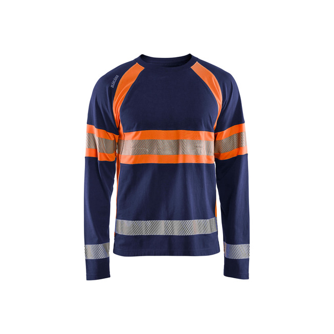 High Vis Shirt langärmelig Marineblau/Orange M
