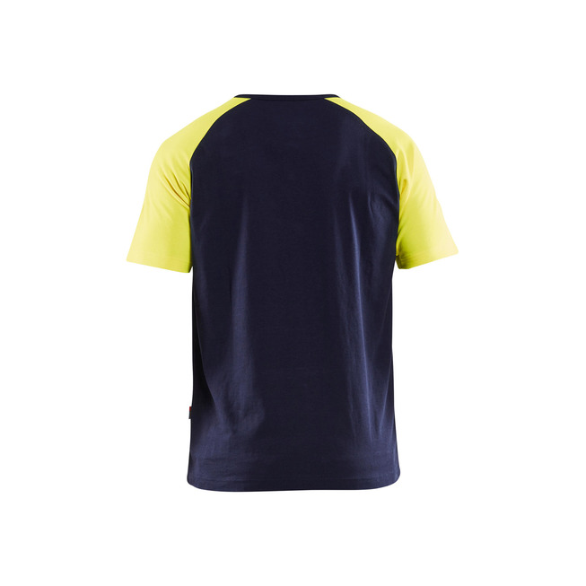 T-Shirt Marineblau/Gelb S