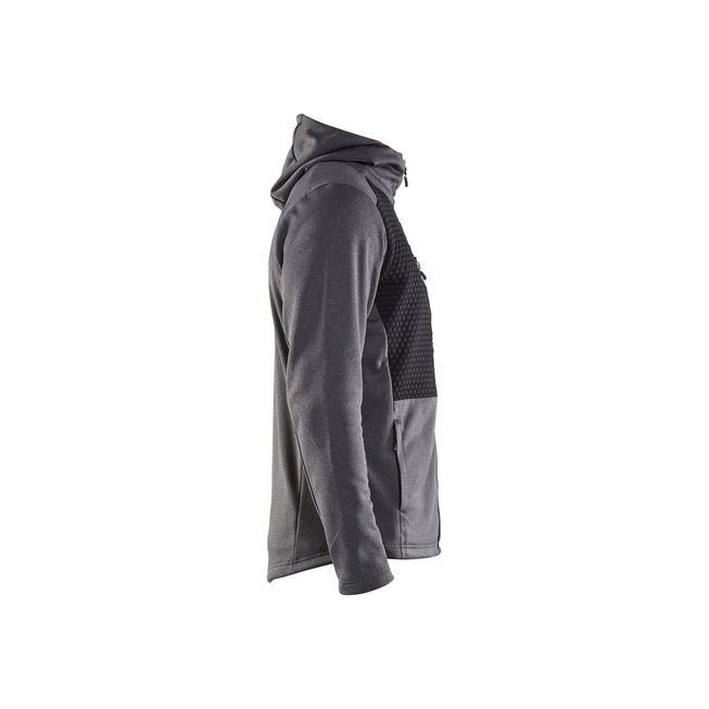 Kapuzensweater mit durchgänigem Reißverschluss Schwarz Melange L