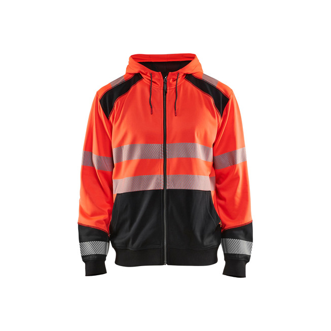 High Vis Kapuzensweater High Vis Rot/Schwarz XS