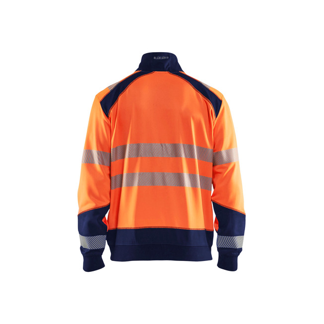 High Vis Sweatshirt Half-Zip High Vis Orange/Marineblau XL