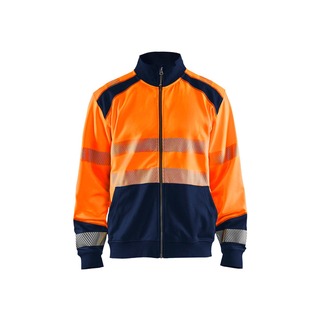 High Vis Sweatshirt mit Reißverschluss High Vis Orange/Marineblau 4XL