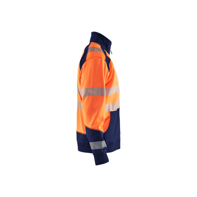 High Vis Sweatshirt mit Reißverschluss High Vis Orange/Marineblau L