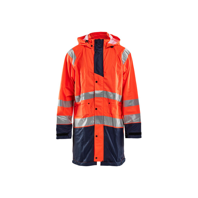 High Vis Regenjacke Level 1 High Vis Orange/Marineblau XL