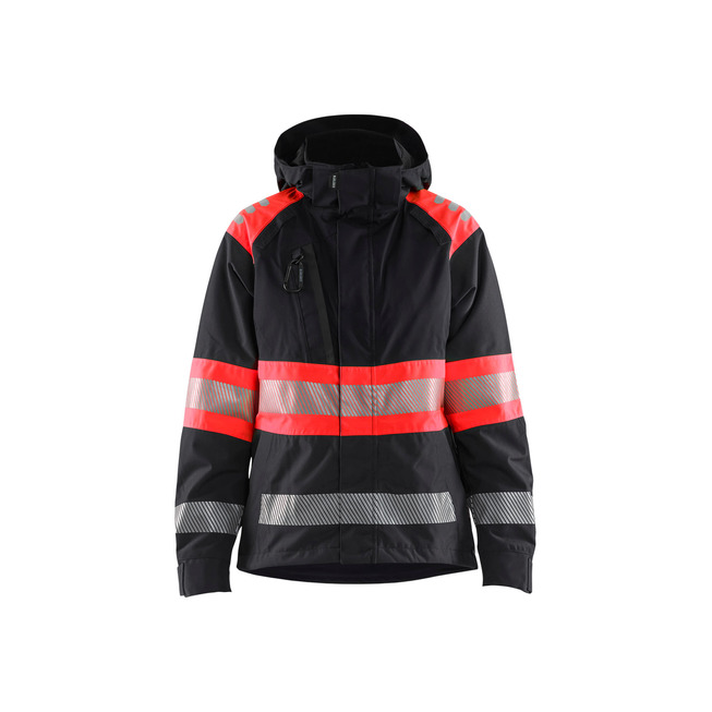 High Vis Shell Jacket women´s Schwarz/Rot XS