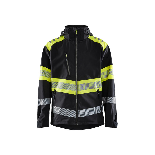 High Vis Softshell Jacke Schwarz/Gelb XS