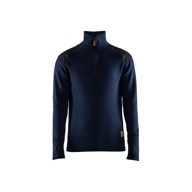 Wollsweater Dunkel Marineblau/Dunkelgrau XXL