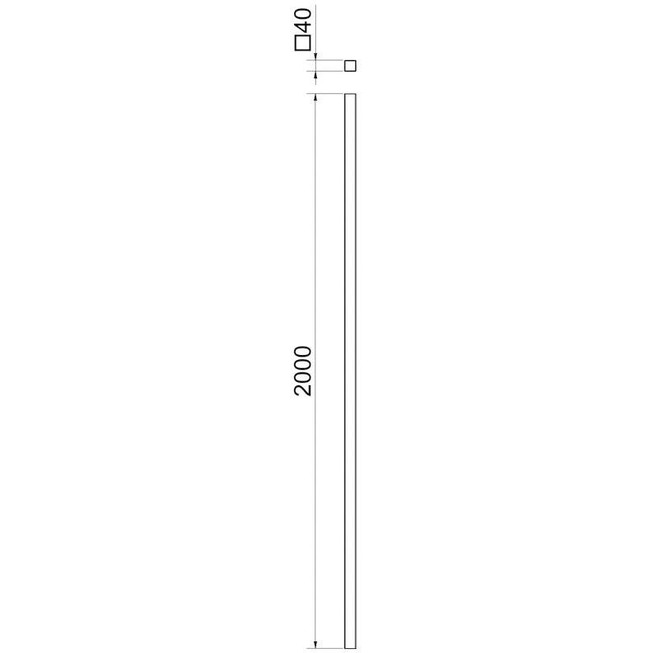 Stahl Rohrsteher Verzinkt 40 x 40 x 1,5 mm Länge=2000 mm