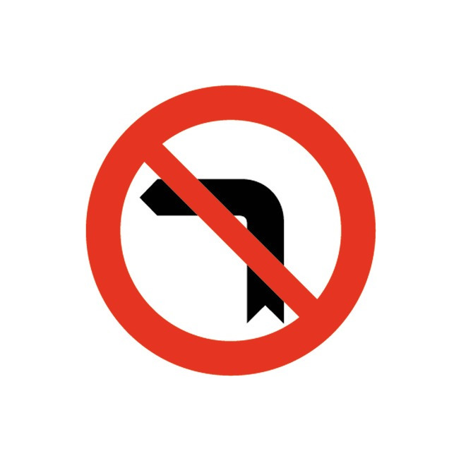 Baustellenverkehrszeichen § 52/3a Einbiegen nach links verboten 480 x 1,5 mm