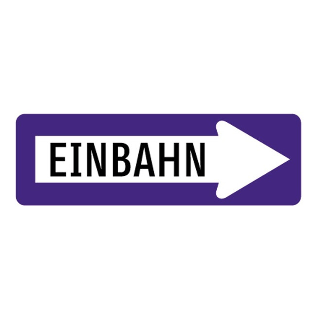 Baustellenverkehrszeichen § 53/10 Einbahnstraße rechts 960 X 310 X 1,5 mm