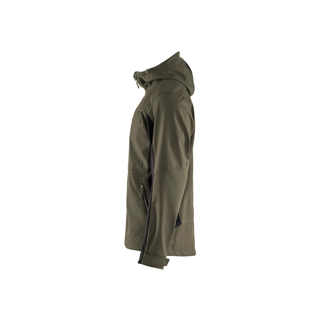 Softshell Jacke mit Kapuze Dunkel Olivgrün/Schwarz XL