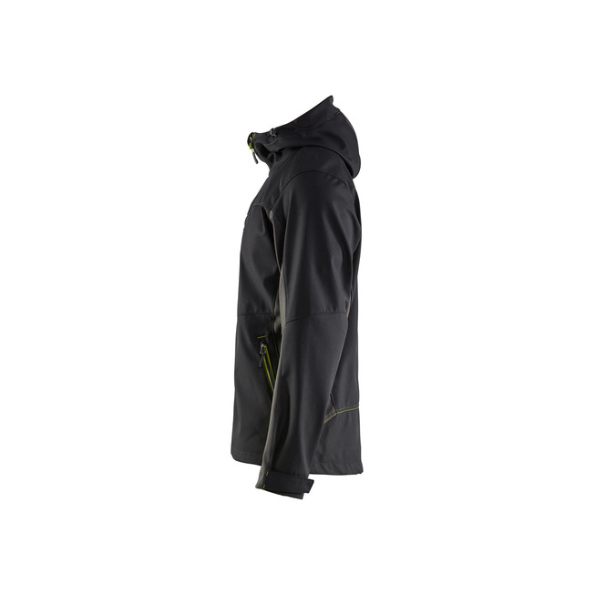 Softshell Jacke mit Kapuze Schwarz/Gelb XL