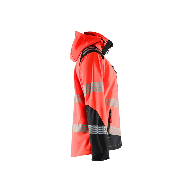 Damen High Vis Softshell Jacke High Vis Rot/Schwarz M