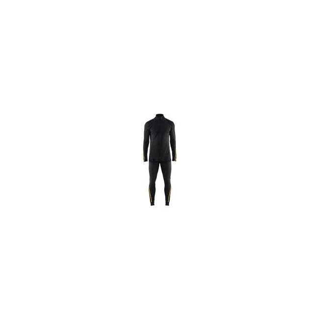 Flammschutz Unterhemd Half-Zip, 78% Merinowolle Schwarz 4XL