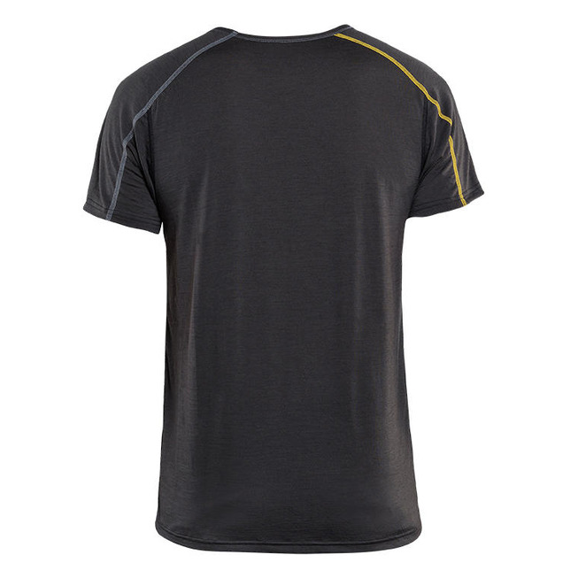 Unterzieh T-Shirt XLIGHT, 100% Merino Dunkelgrau/Gelb XS