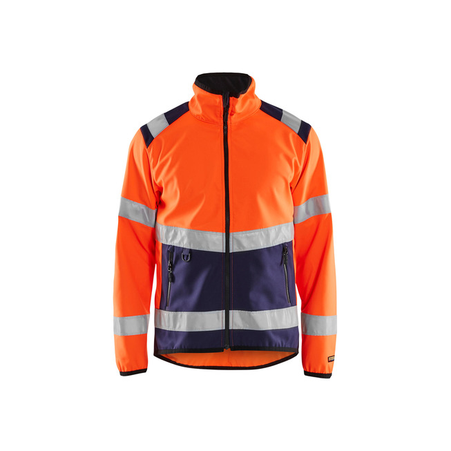 High Vis Softshell Jacke High Vis Orange/Marineblau XS