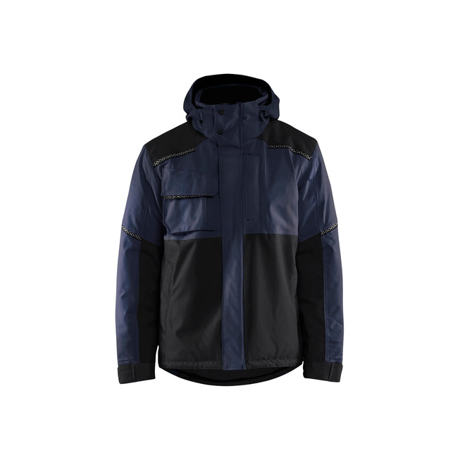 Winterjacke Dunkel Marineblau/Schwarz L