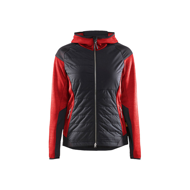 Damen Hybrid Jacke Rot/Schwarz L