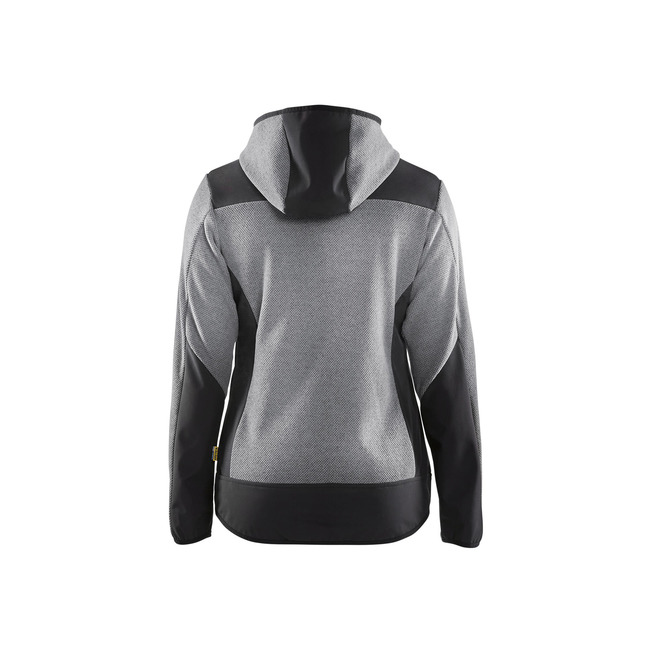 Damen Strickjacke Grau Melange/Schwarz XXL