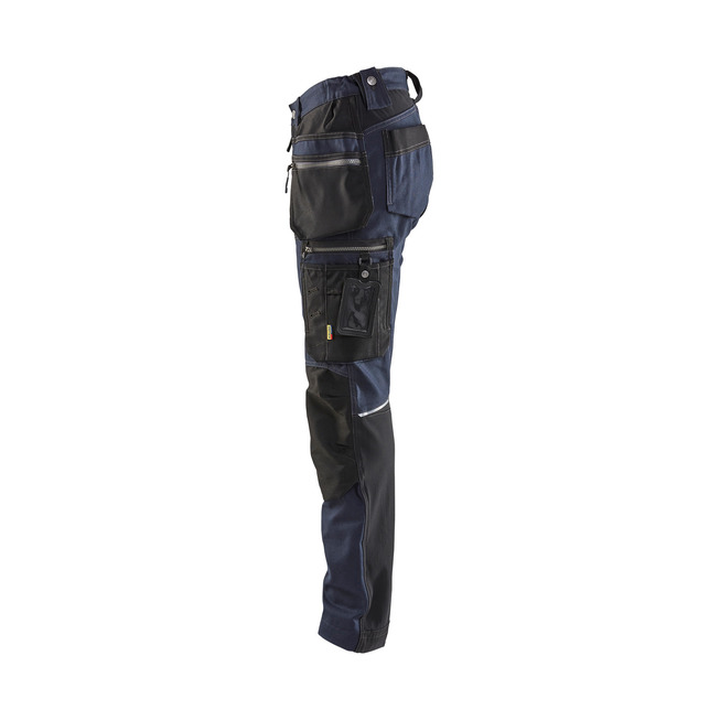 Damen Handwerker Arbeitshose mit Stretch Dunkel Marineblau/Schwarz C40