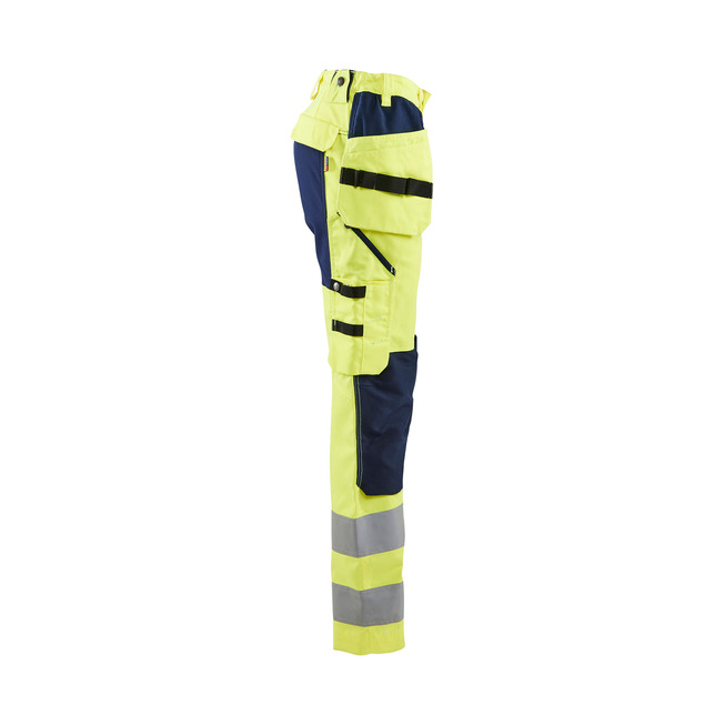 Damen High Vis Arbeitshose mit Stretch High Vis Gelb/Marineblau C40