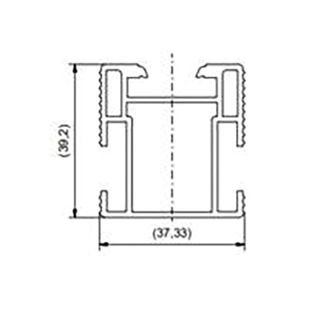 Montážní profil 6/40 – hliníkový – stříbrný – 5200 mm