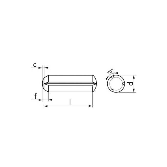 Zylinderkerbstift DIN 1473 - Stahl - blank - 5 X 40