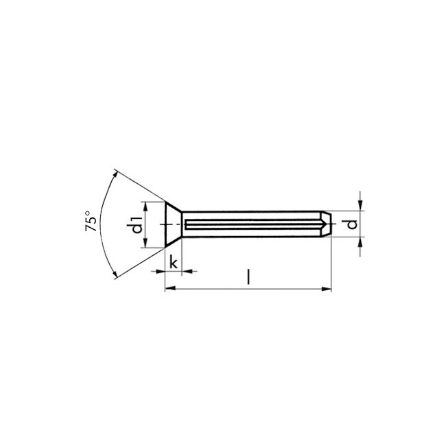 Senkkerbnagel ISO 8747 - Stahl - blank - 4 X 12