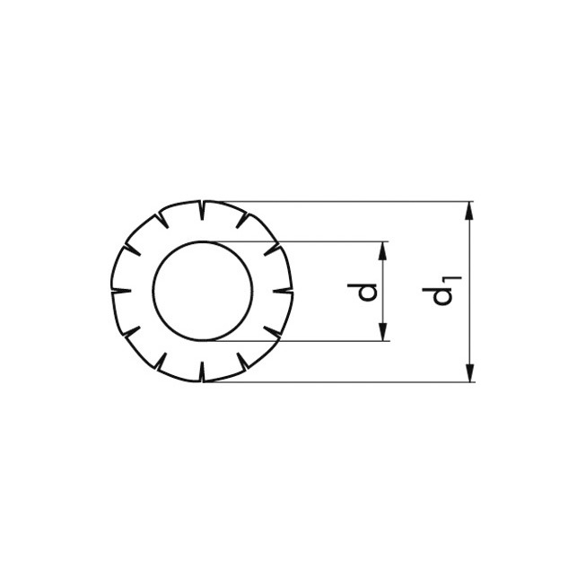 Fächerscheibe DIN 6798A - Federstahl - blank - M4=4,3mm