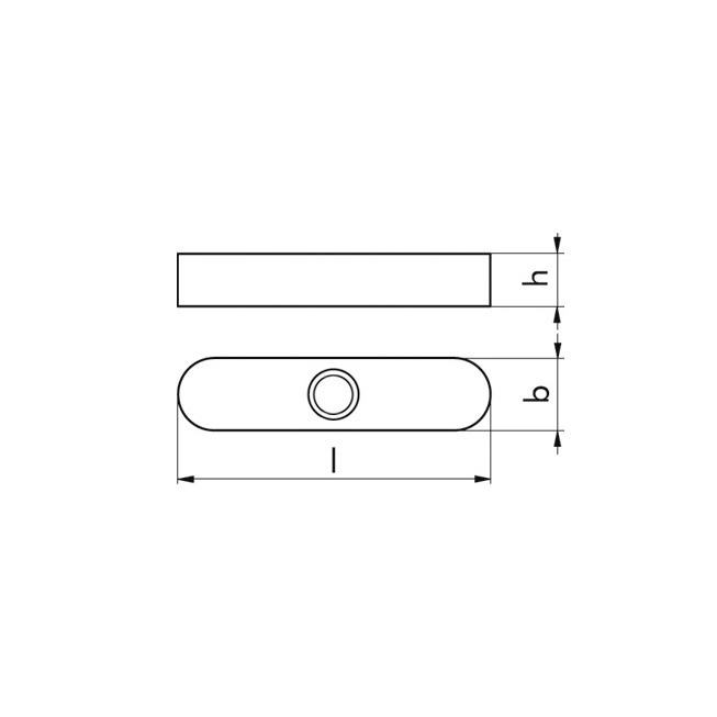 Passfeder DIN 6885C - C45+C - blank - 12 X 8 X 32