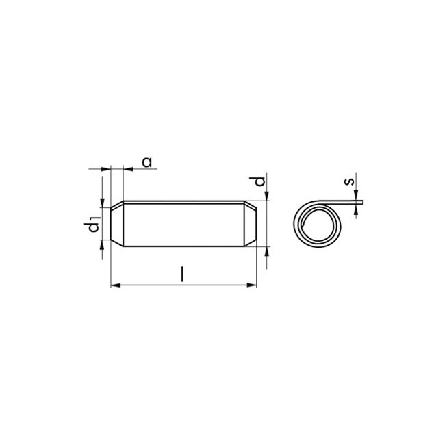 Spiralspannstift ISO 8748 - Federstahl - blank - 2,5 X 6