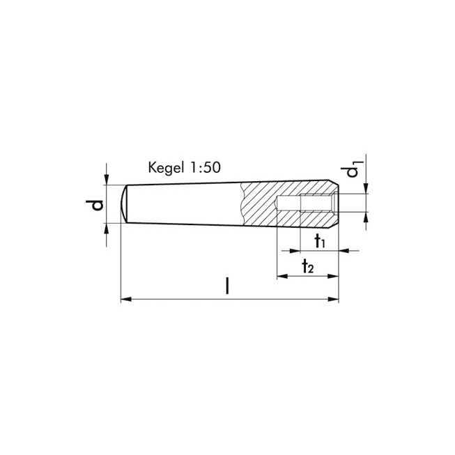 Kegelstift ISO 8736A - Stahl - blank - 10 X 100