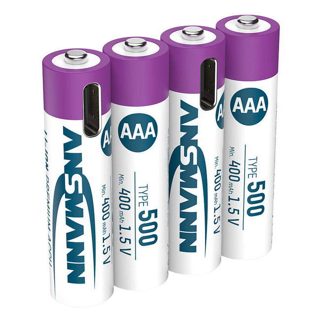 Li-Ion Akkus Micro AAA Typ 500 (min. 400 mAh) 4er