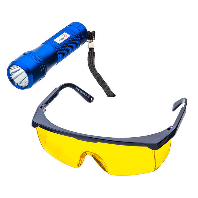 !SET LED UV-LAMPE 3,6V 150W + UV BRILLE