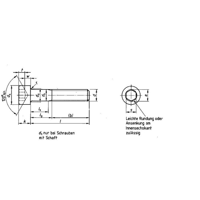 INNENSECHSKANTSCHRAUBE A2 912 5X20