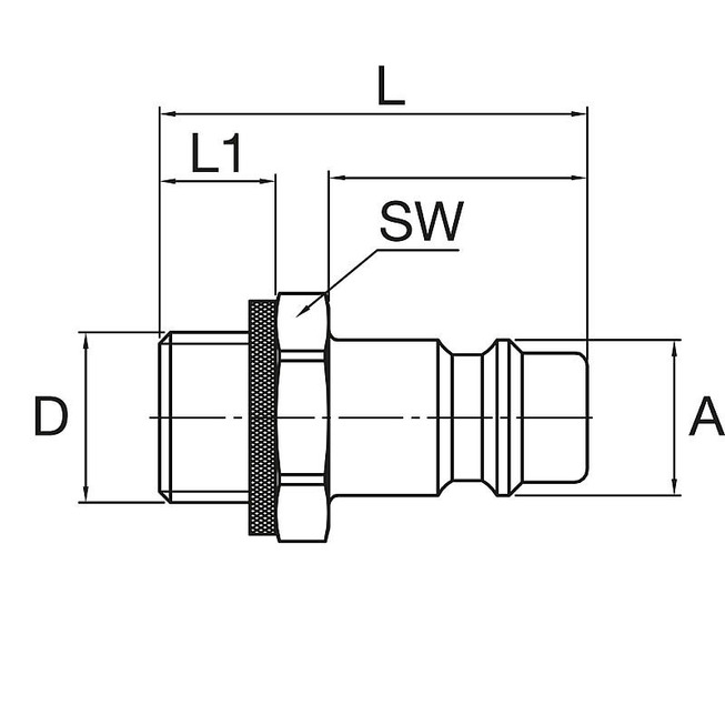 STECKNIPPEL AUSSENGEWINDE R1/4"