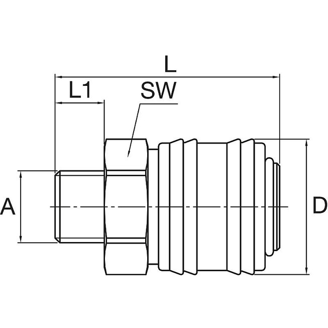 EINHAND-SCHNELLKUPPLUNG AUSSENGEW. R1/4"